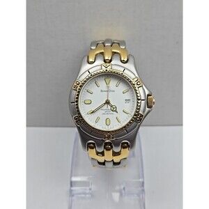 Roven Dino Amphibian 200M Quartz Watch Mens Two Tone Diver Date New Battery